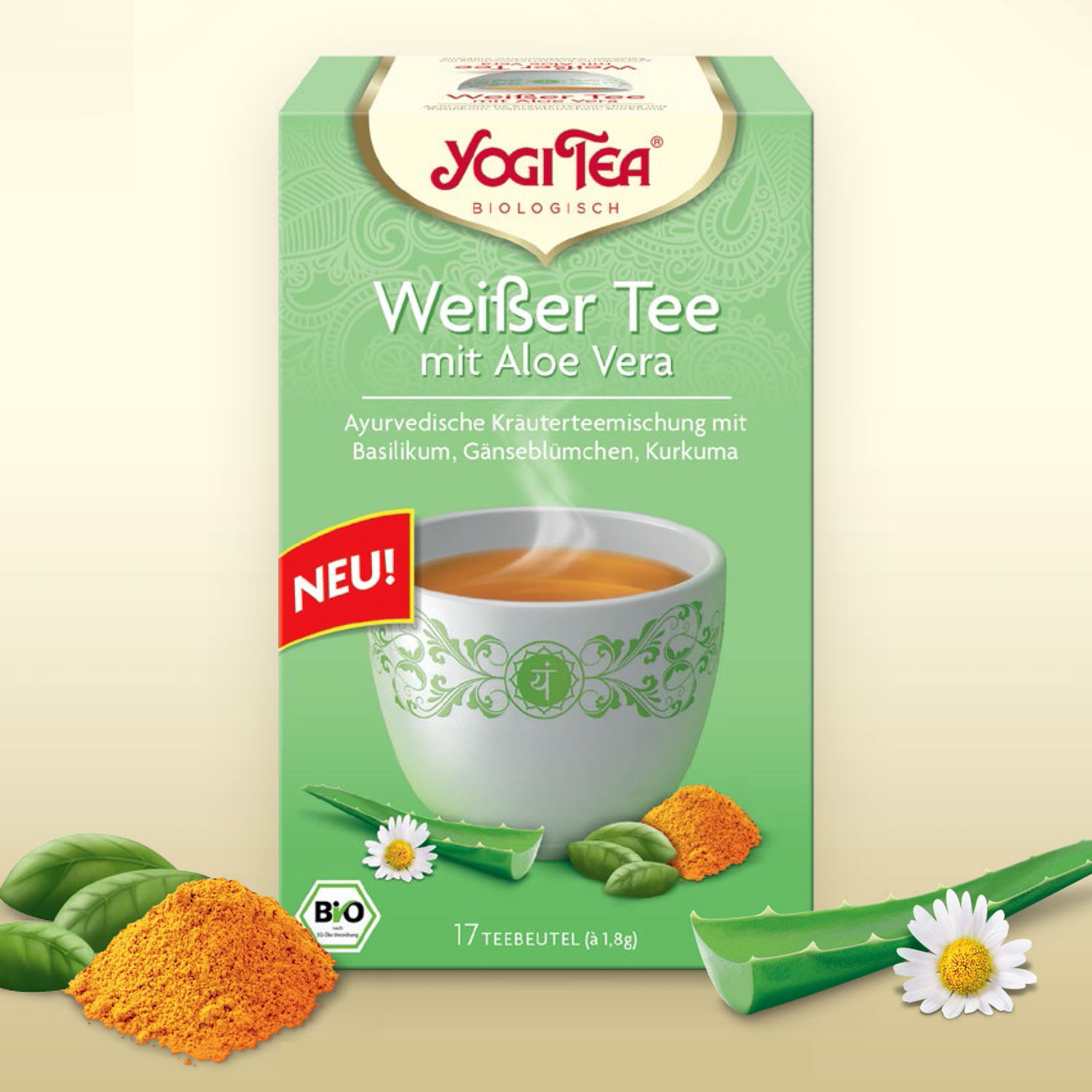 Weisser Tee mit Aloe Vera Yogi Tea, 17 Teebeutel Bio – von NATURA